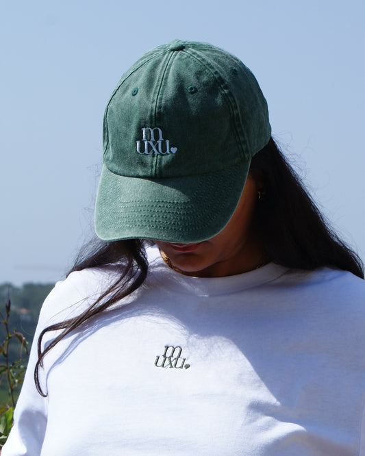 Casquettes Muxu verte en jean